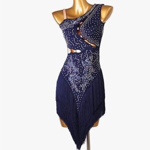 Elegant Navy Blue Ballroom Latin’s Dance Dress